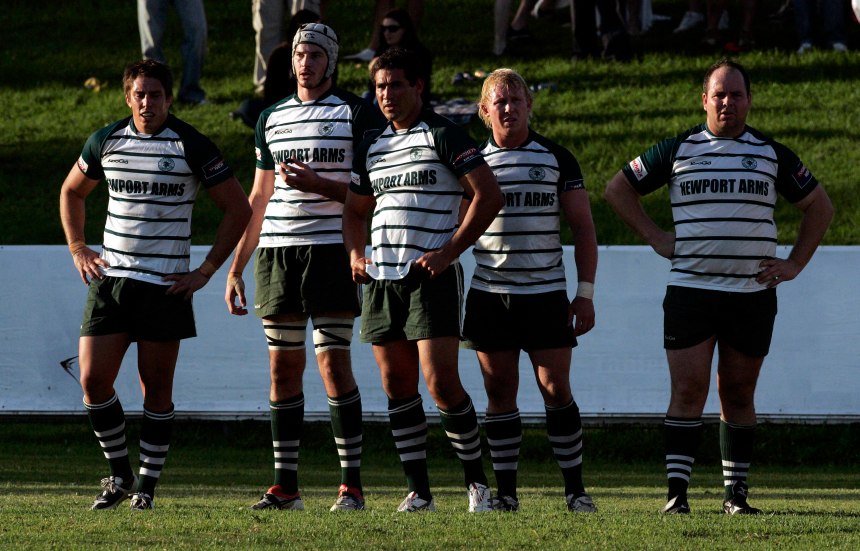 Holmes, Luke -Pyle, Hugh -Harris, Sam -Robinson, Beau -Barnard, Dan dejected 020509D-5508.JPG