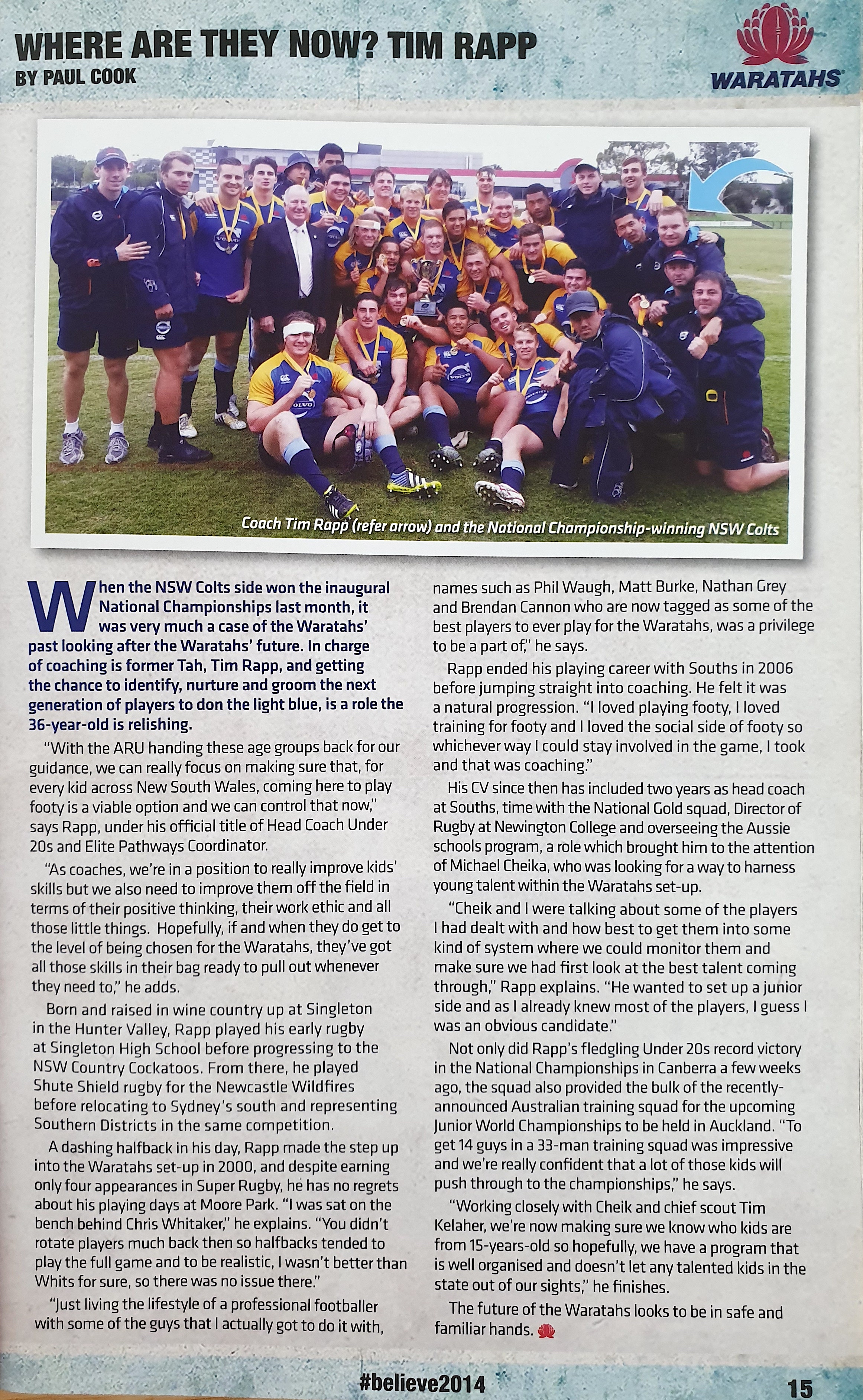 Timothy Rapa Where are they now? Tim Rapp | Behind the Ruck